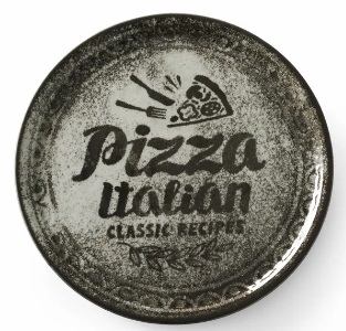 PIZZA PLATE RECIPE COLLECTION BLACK Ø33CM