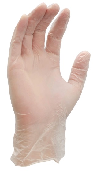 VINYL GLOVES LARGE CLEAR - BOX OF 100 EACH