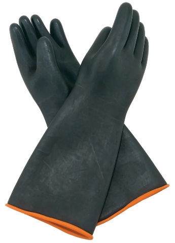 NATURAL LATEX GLOVE HEAVY DUTY BLACK - SIZE LARGE