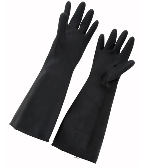 NATURAL LATEX GLOVE BLACK - SIZE LARGE