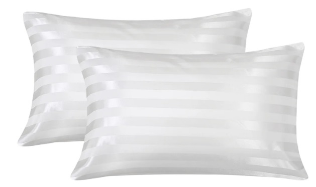 T250 SATIN STRIPE PILLOW CASE STANDARD SIZE 42"X36" WHITE - DOZEN 