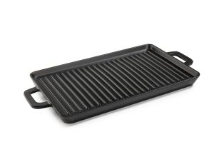MINI SERVE & COOK GRIDDLE PLATE 26X16CM MELAMINE BLACK 