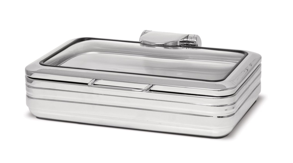 CHAFING DISH RECTANGULAR GLASS TOP 