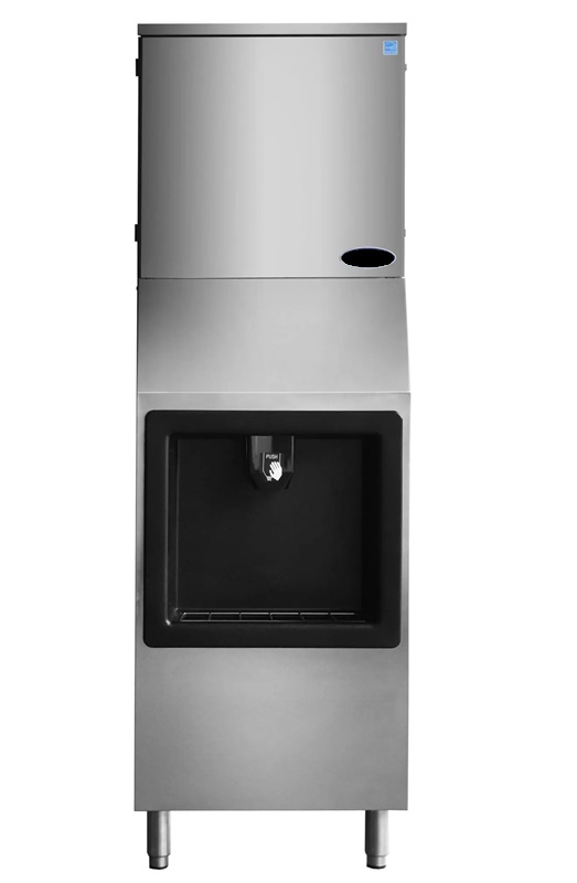 ICE MACHINE W/ DISPENSER & BIN, HALF-DICED CUBE - 220V (350LBS/158KG) 