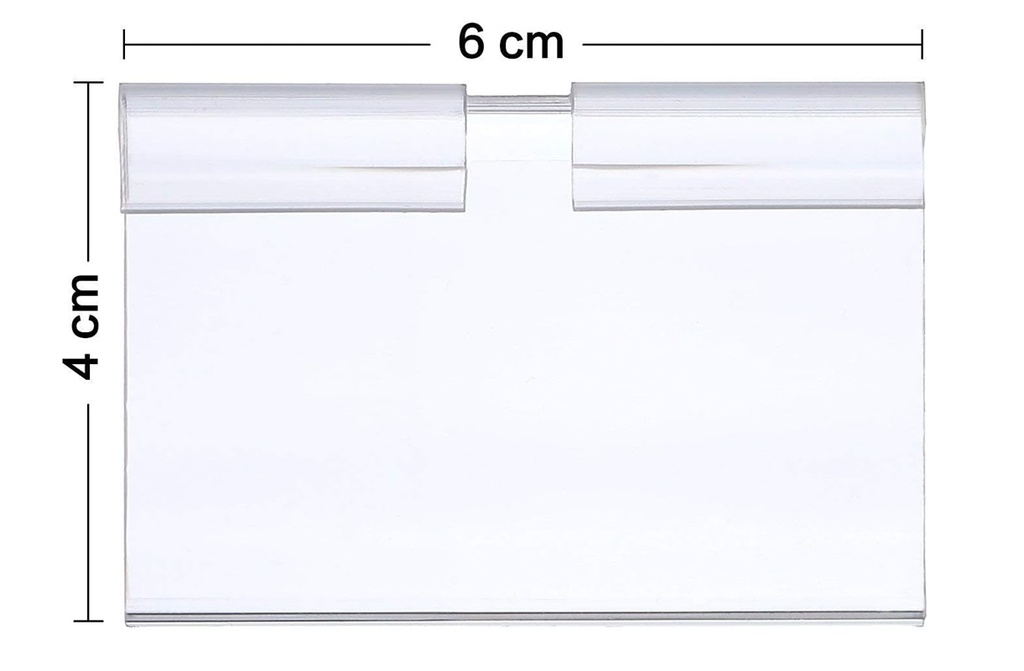PLASTIC SHELVING LABEL HOLDER 3.15" - DOUBLE HOOK TBD