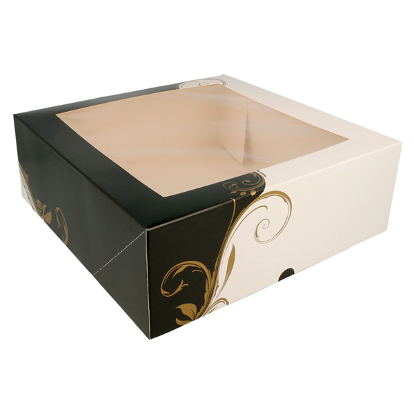 CAKE BOX WITH WINDOW 28X28X10CM CLASSIC - CASE OF 2 PACK