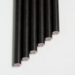 STRAWS PAPER JUMBO 7.75" UNWRAPPED BLACK - CASE OF 20 PACK
