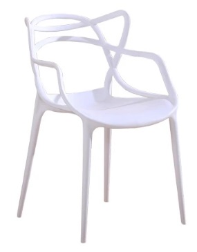 STACKABLE INDOOR CHAIR LOOP BACK WHITE - EACH 