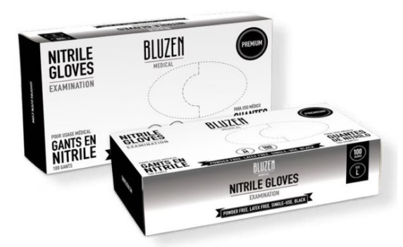 EXAMINATION NITRILE GLOVES LARGE BLACK TBD - CASE OF 10 BOXES