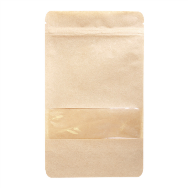 KRAFT PAPER BAGS WITH ZIP CLOSURE 500GRAM - PACK OF 50 EACH 
