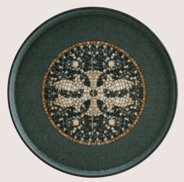 MESOPOTAMIA MOSAIC ANTHRACITE FLAT PLATE 11"/28cm - EACH 