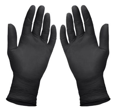 NITRILE GLOVES MEDIUM BLACK - BOX OF 100 EACH 