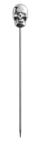 COCKTAIL PICKS SKULL STAINLESS STEEL - SET OF 12 EACH