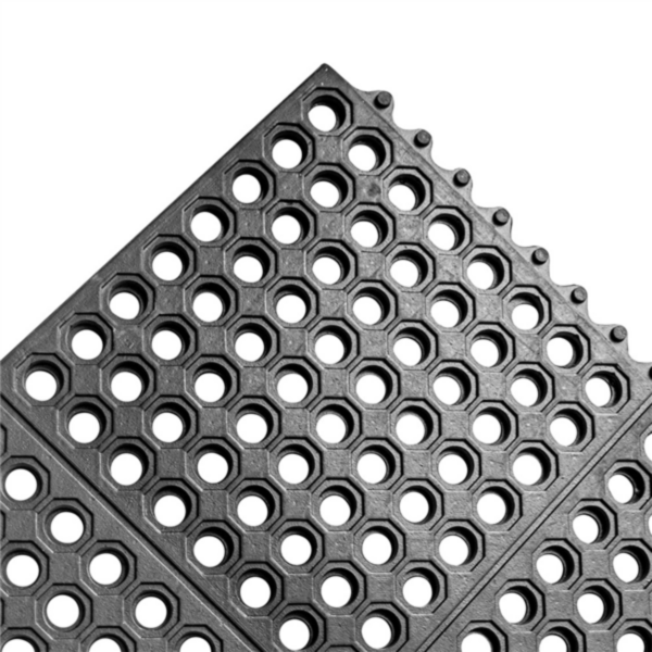 ANTI-FATIGUE FLOOR MAT 3'X3' BLACK INTERLOCKING - EACH 