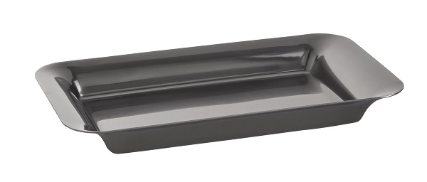 SERVING TRAY 20X11X3CM PVD GUN METAL - EACH 