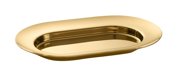 COFFEE CULTURE TRAY 19X12X2CM PVD GOLD - EACH 