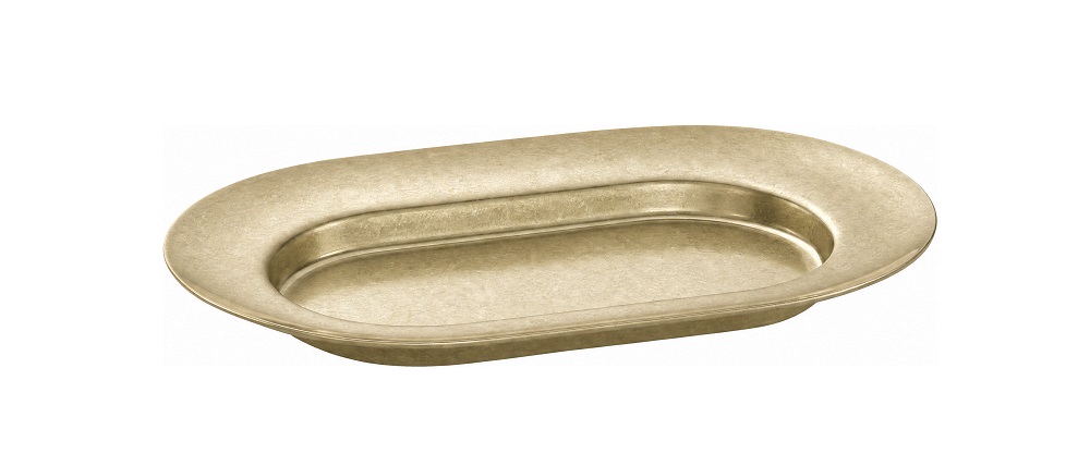 COFFEE CULTURE TRAY 19X12X2CM PVD PALE GOLD STONE WASHED - EACH  
