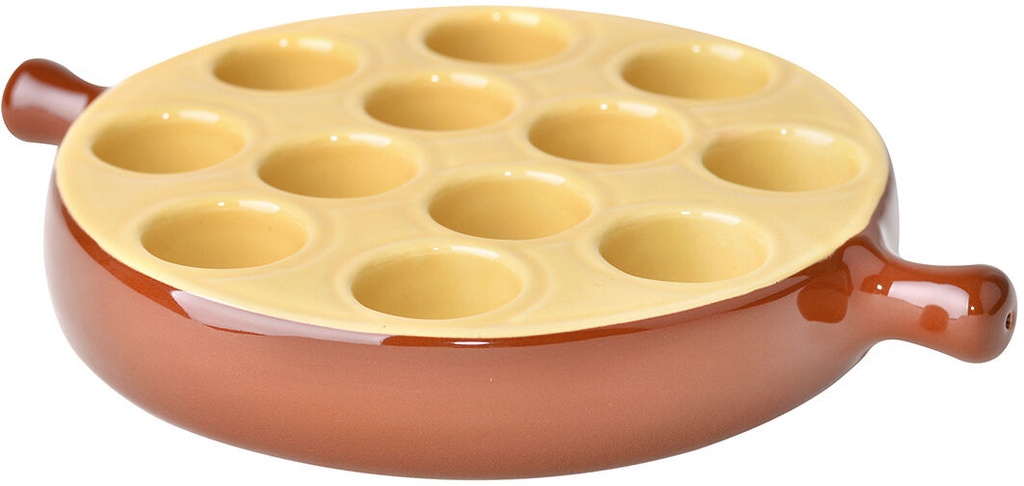 SNAIL DISH 12 HOLES BROWN - EACH