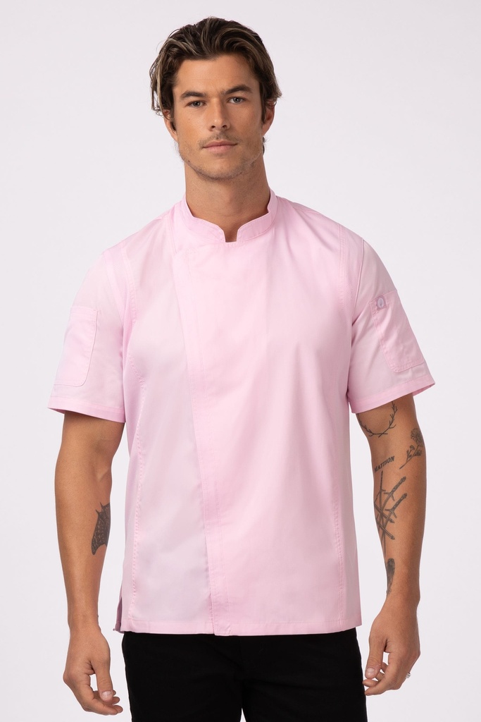 SPRINGFIELD CHEF COAT SHORT SLEEVE PINK TBD - SIZE MEDIUM 