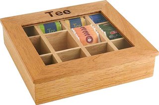 TEA BOX WOODEN W/ACRYLIC LID
