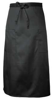 [CHW 122A-BLACK] TWO POCKET BISTRO APRON BLACK - EACH