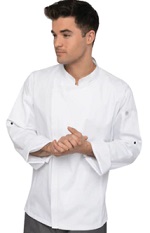 [CHW BCLZ008-2XL WHT] HARTFORD CHEF COAT LONG SLEEVE WHITE - SIZE 2XLARGE