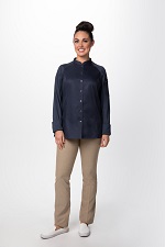 [CHW CBS01W-XS GRY] TULUM CHEF COAT WOMEN'S LONG SLEEVE GREY - SIZE XSMALL
