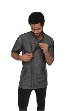 [CHW CEZ01-L BLK] DELANCEY EXECUTIVE COAT SHORT SLEEVE BLACK - SIZE LARGE