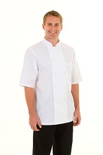 [CHW JLCV-WHT-XS] MONTREAL CHEF COAT SHORTSLEEVE WHITE - SIZE XSMALL