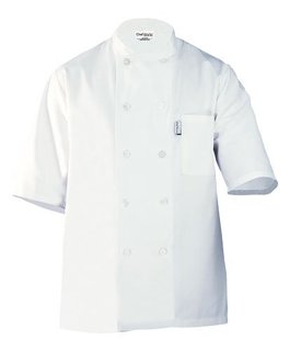 [CHW PCSS-M] VOLNAY CHEF COAT SHORT SLEEVE WHITE TBD - SIZE MEDIUM