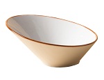 [COR 9074 BEIGE] SLANTED BOWL 18oz BEIGE/WHT