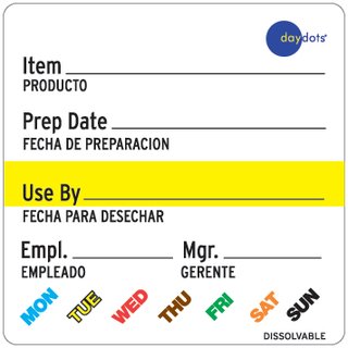 [DAY 90060174] DAYLABELS 2X2" - ROLL OF 750 LABELS