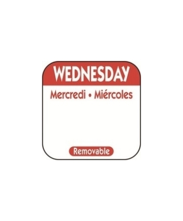 [DOT R103] LABEL WEDNESDAY RED 25mm/1" - ROLL OF 1000 LABELS