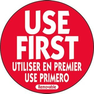[DOT RUF2] LABEL "USE FIRST" - ROLL OF 500 LABELS