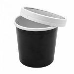 [GDP 226.42] SOUP TUB 12oz BLACK W/LID - CASE OF 10 PACK