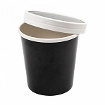 [GDP 226.43] SOUP TUB 16oz BLACK W/LID - CASE OF 10 PACK