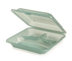 [GET EC-12-1 JADE] ECO FOOD CONTAINER 9X9X3" 3 COMPARTMENT - EACH
