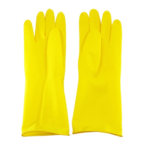 [GLOVE LAT-LARGE] LATEX GLOVES LARGE 12" YELLOW - ONE PAIR