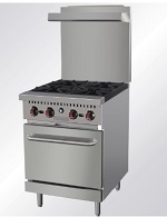 [HDS GR-24] GAS RANGE 24"- 4 BURNER W/OVEN (61CM)