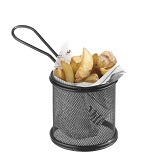 [HEN 425633] FRY BASKET S/S ROUND BLACK