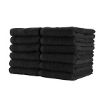 [MON SALON-BLK] BLEACH SAFE TOWEL 16"x27" BLACK - DOZEN