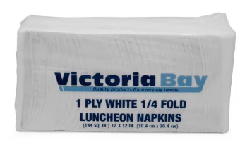 [NAP 37706FTHO] LUNCH NAPKIN 1PLY 1/4 FOLD WHITE - CASE OF 6000 EACH
