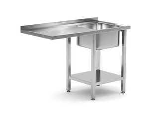 [HEN 237526] DISH TABLE UNDERCOUNTER 48"x 28", RIGHT MOUNT