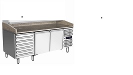 [STAHL EPF3480] 2DR PIZZA PREP REF + 7 DRW 220