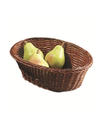 [TC 1476] LARGE OVAL BASKET BROWN WOVEN