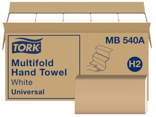 [TORK MB540A] MULTIFOLD TOWELS WHITE - CASE OF 4000 EACH