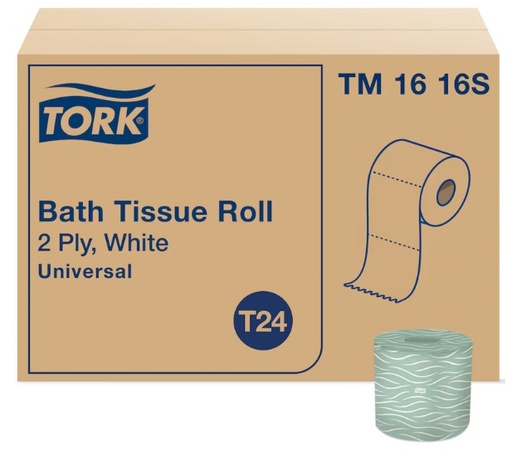 [TORK TM1616S] TOILET PAPER ROLL OF 500' 2 PLY - CASE OF 96 ROLL