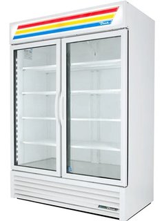 [TRUE GDM-49-HC-TS WHT] MERCHANDISER COOLER 54", 2 DOOR - 115V (44.7CFT)
