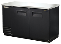 [TRUE TBB-2-HC BLK] BACK BAR COOLER 59", 2 DOOR SOLID - 115V (20.3CFT)