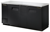 [TRUE TBB-3-HC BLK] BACK BAR COOLER 69", 2 DOOR SOLID - 115V (24.4CFT) 